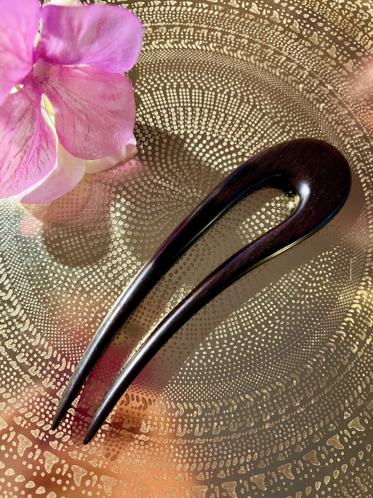 Hairpin simple dark wood